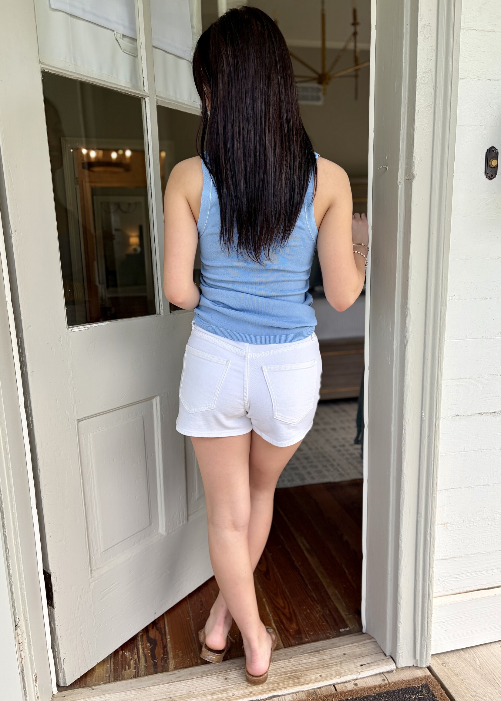 JBD White Classic Hem Short