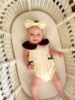 Rylee Faith Designs Black & Cream Sweet Baby Girls Romper