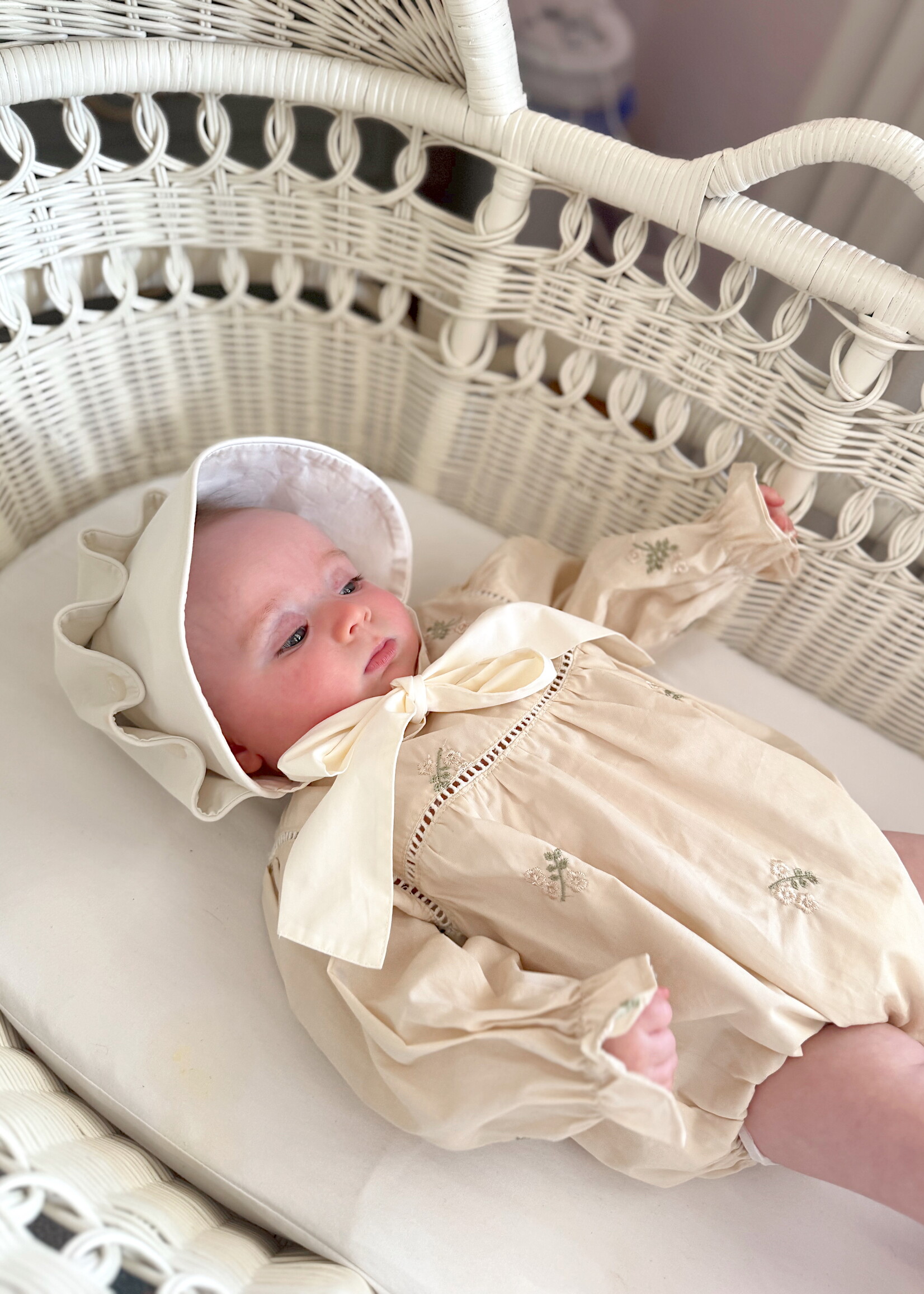 Rylee Faith Designs Fall Long-Sleeved Embroidered Baby Romper