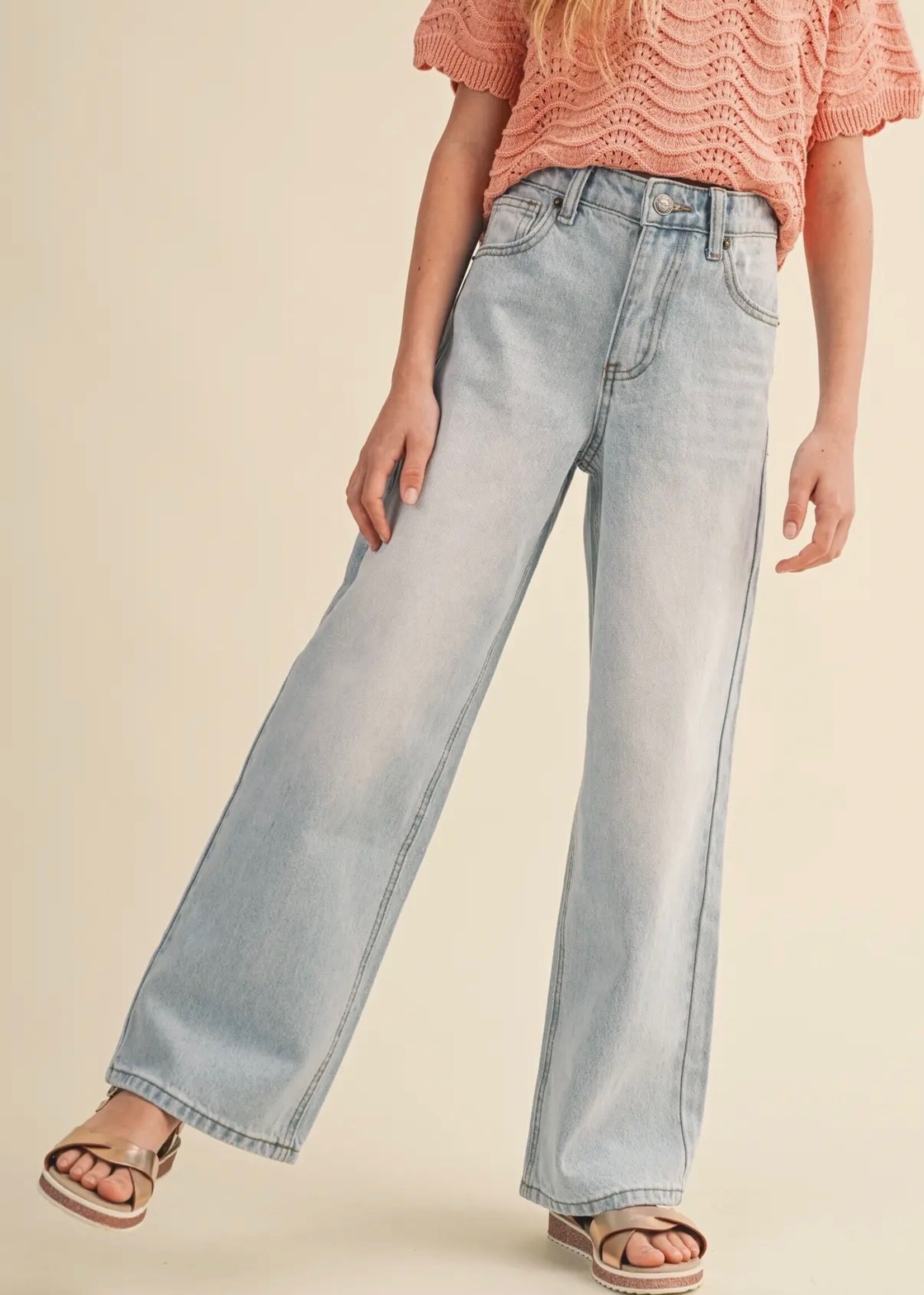 Bloom and Company Tween Girls Wide Leg Jeans