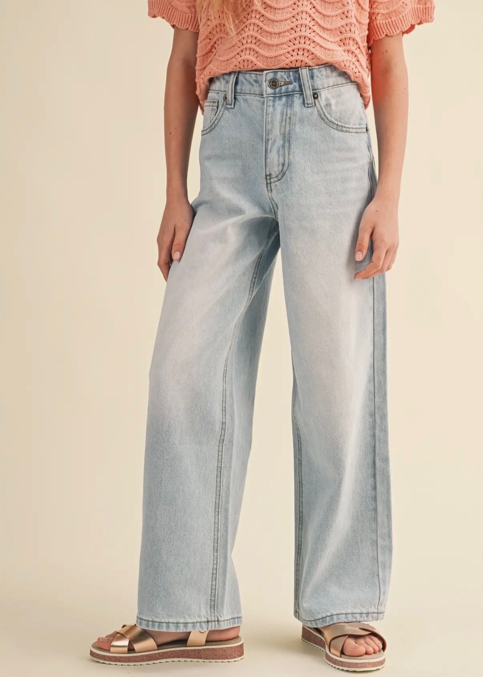 Bloom and Company Tween Girls Wide Leg Jeans
