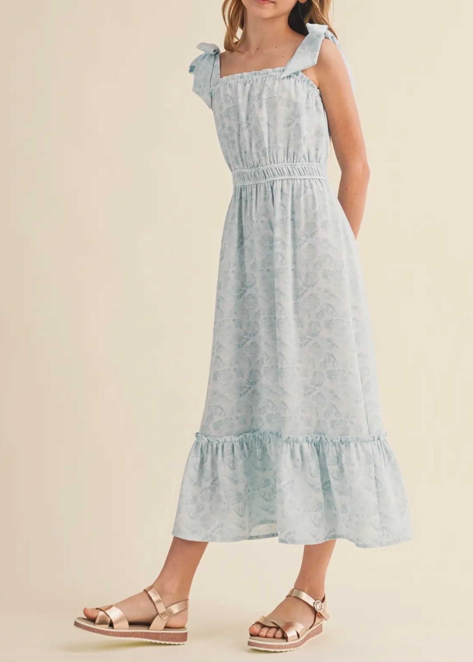 Bloom and Company Tween Girls Blue Strappy Midi Dress