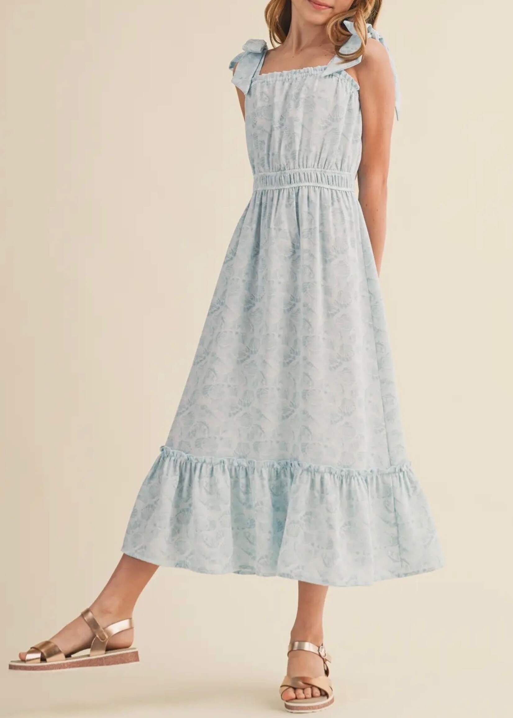 Bloom and Company Tween Girls Blue Strappy Midi Dress