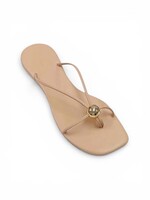 ccocci Thin T-Strap Square Toe Thong Sandal