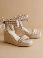 Oasis Society Gingham Wrap Wedge