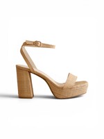 Bloom and Company Natural Raffia Platform Heel