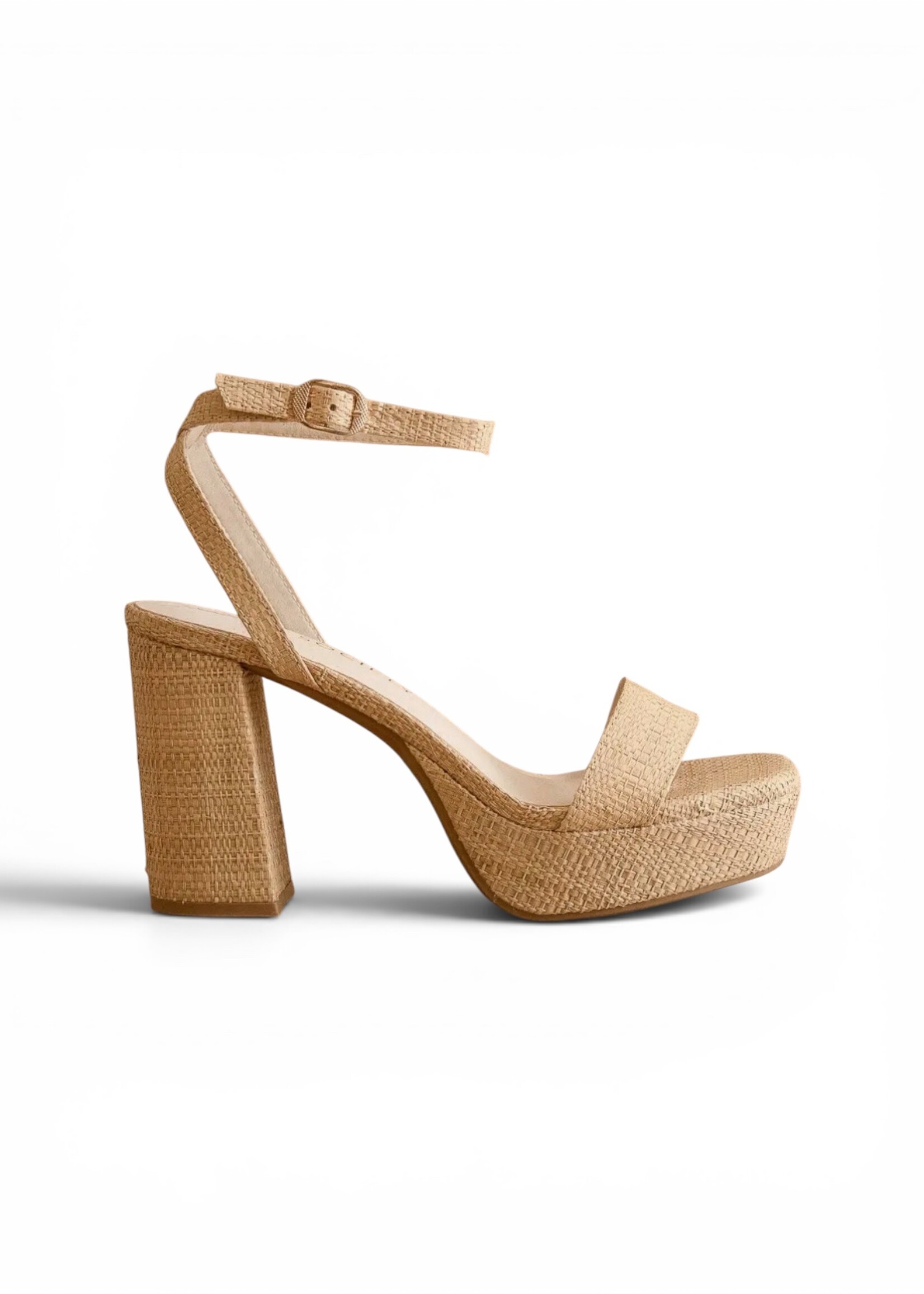 Bloom and Company Natural Raffia Platform Heel
