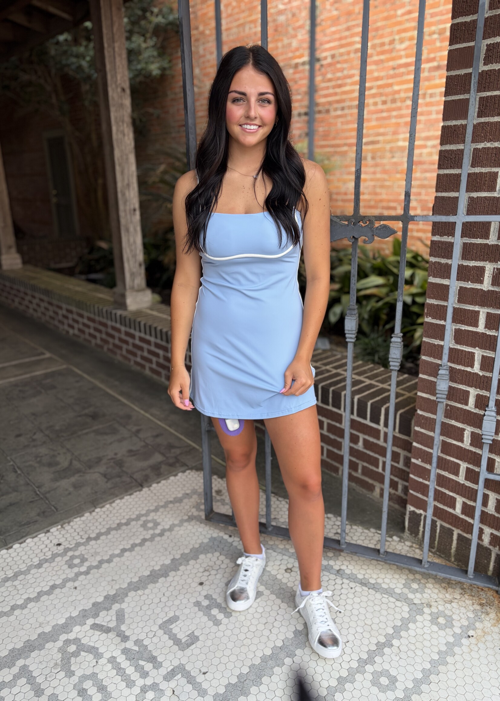 Rosa Clothing Blue Sweetheart Athletic Dress