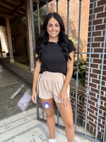 Bloom and Company Beige Striped Activewear Shorts
