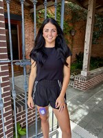 Bloom and Company Black Striped Activewear Shorts