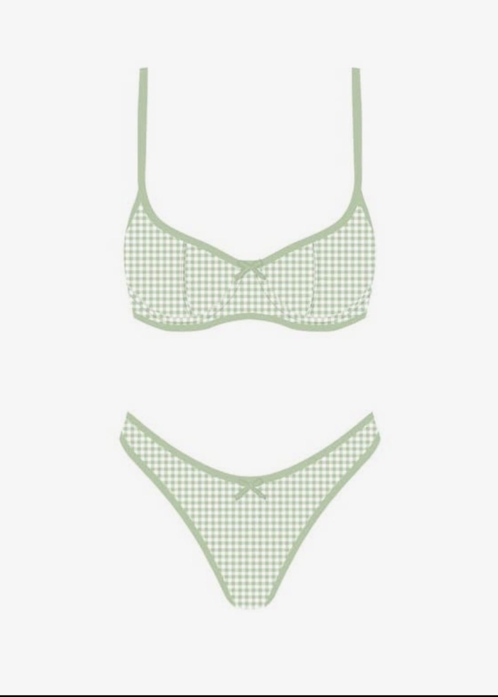 Sunday Brunch Green Gingham Bikini