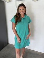 Bloom and Company Sea Green Button Polo Dress