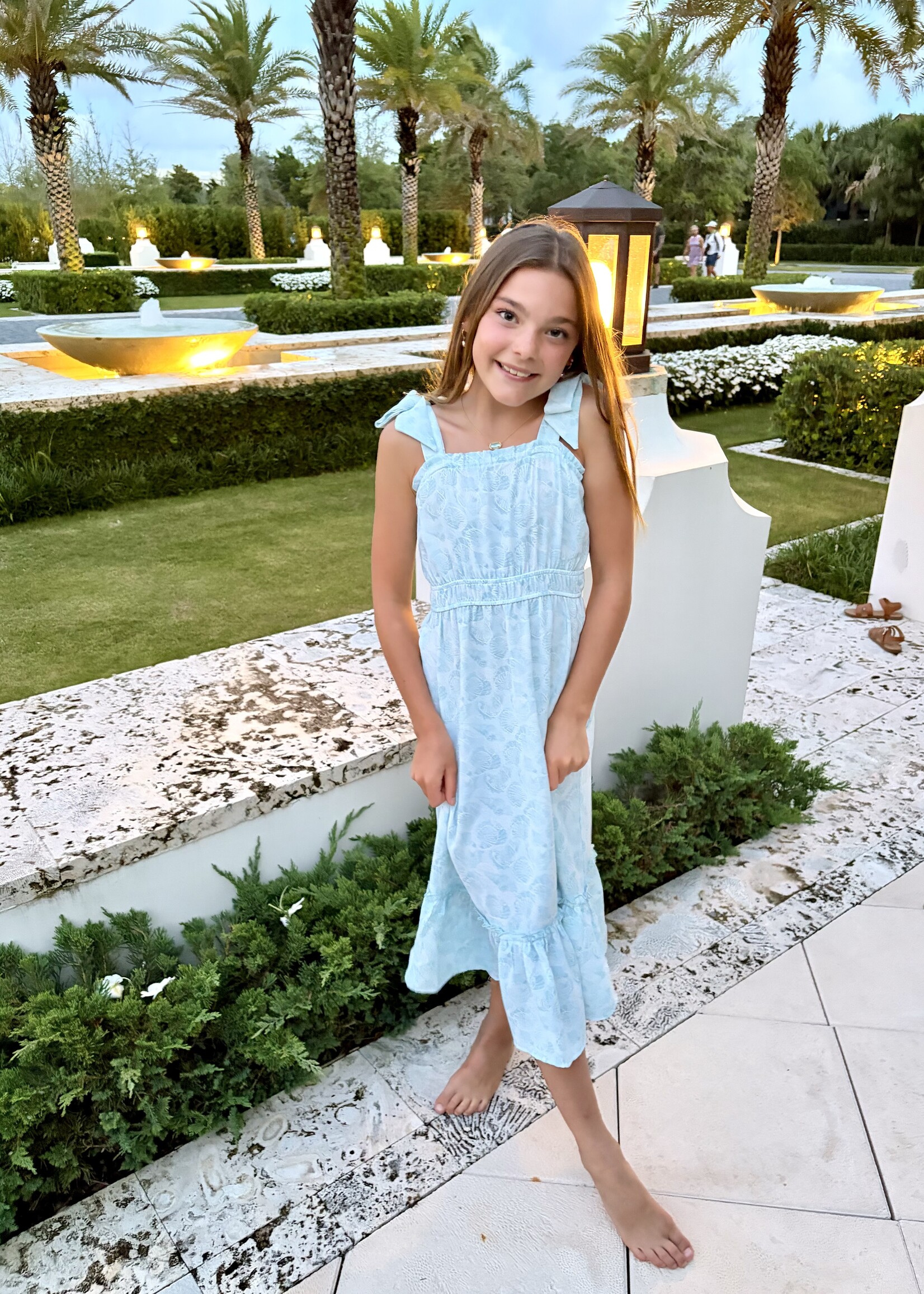 Bloom and Company Tween Girls Blue Strappy Midi Dress