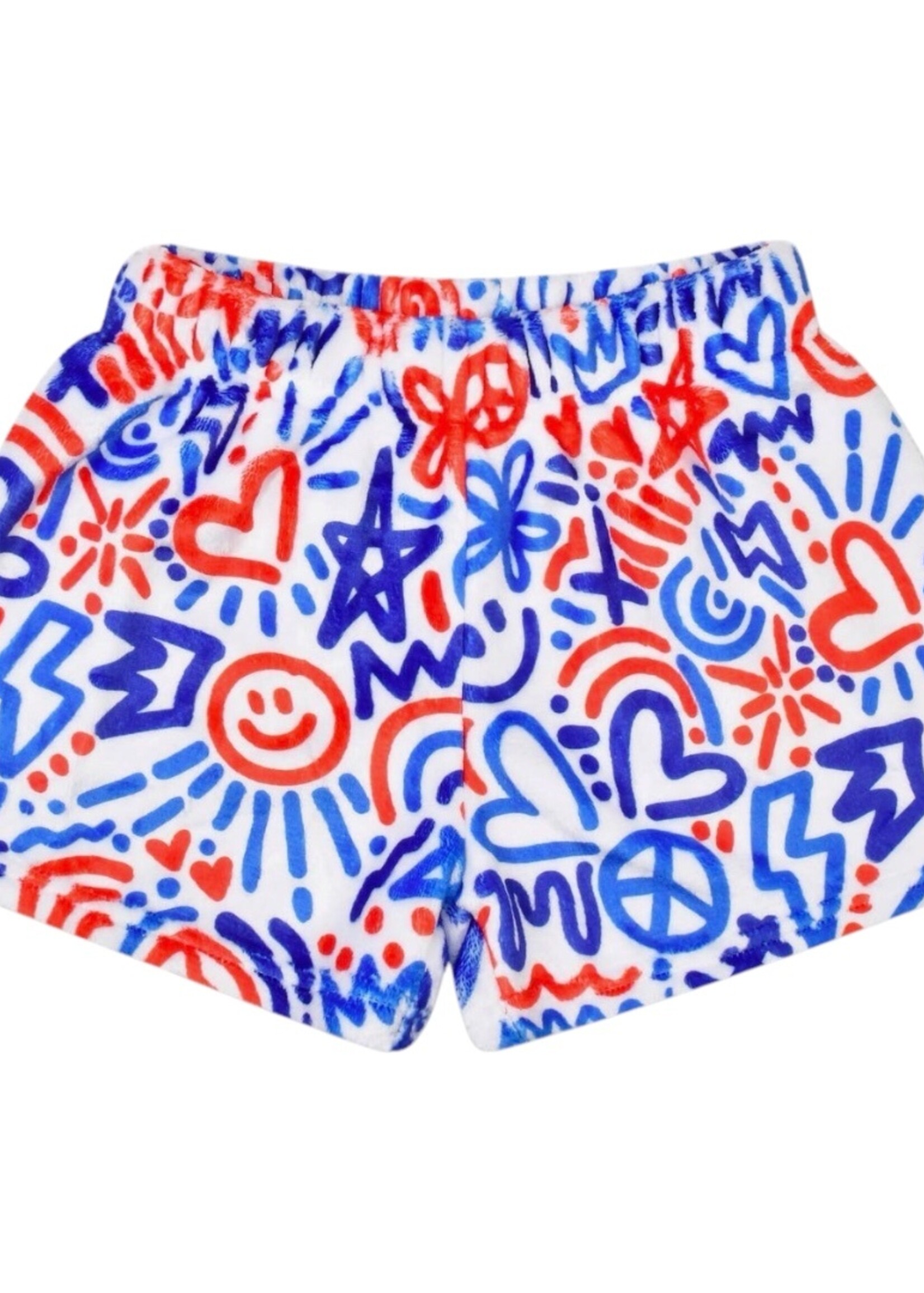 Iscream Red White & Blue Plush Shorts