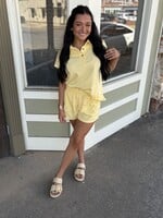 Bloom and Company Yellow Polo Shorts Set