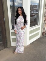 Bloom and Company Pink Floral Long Sleeve Maxi Dress