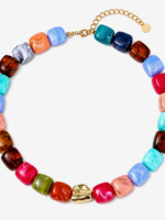Bloom and Company Coastal Multicolor Beaded Statement Necklace