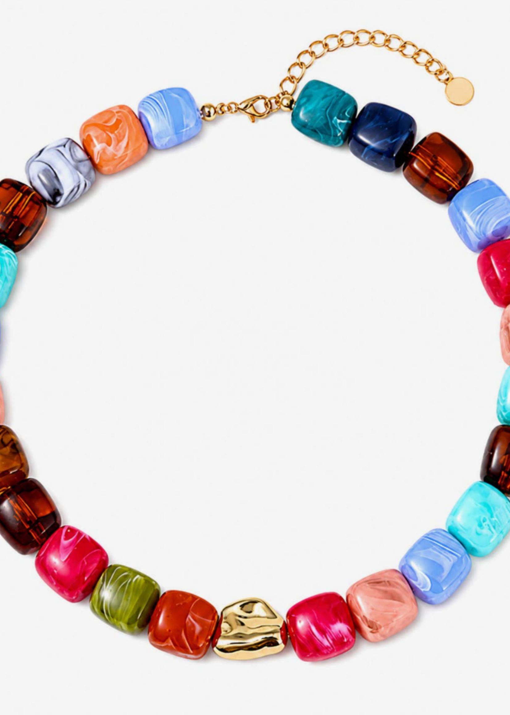 Bloom and Company Coastal Multicolor Beaded Statement Necklace
