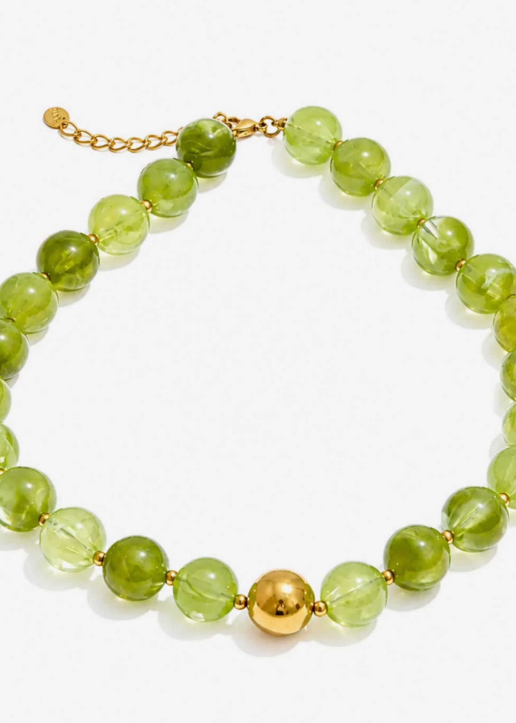Bloom and Company Lime Beaded Statement Necklace