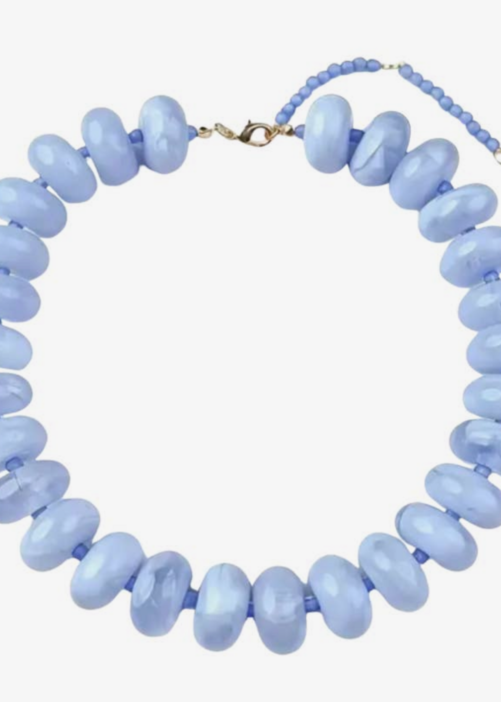 Bloom and Company Blue Polished Bead Statement Necklace