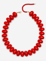 Bloom and Company Red Polished Bead Statement Necklace
