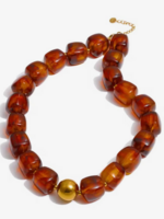Bloom and Company Brown Chunky Beaded Statement Necklace