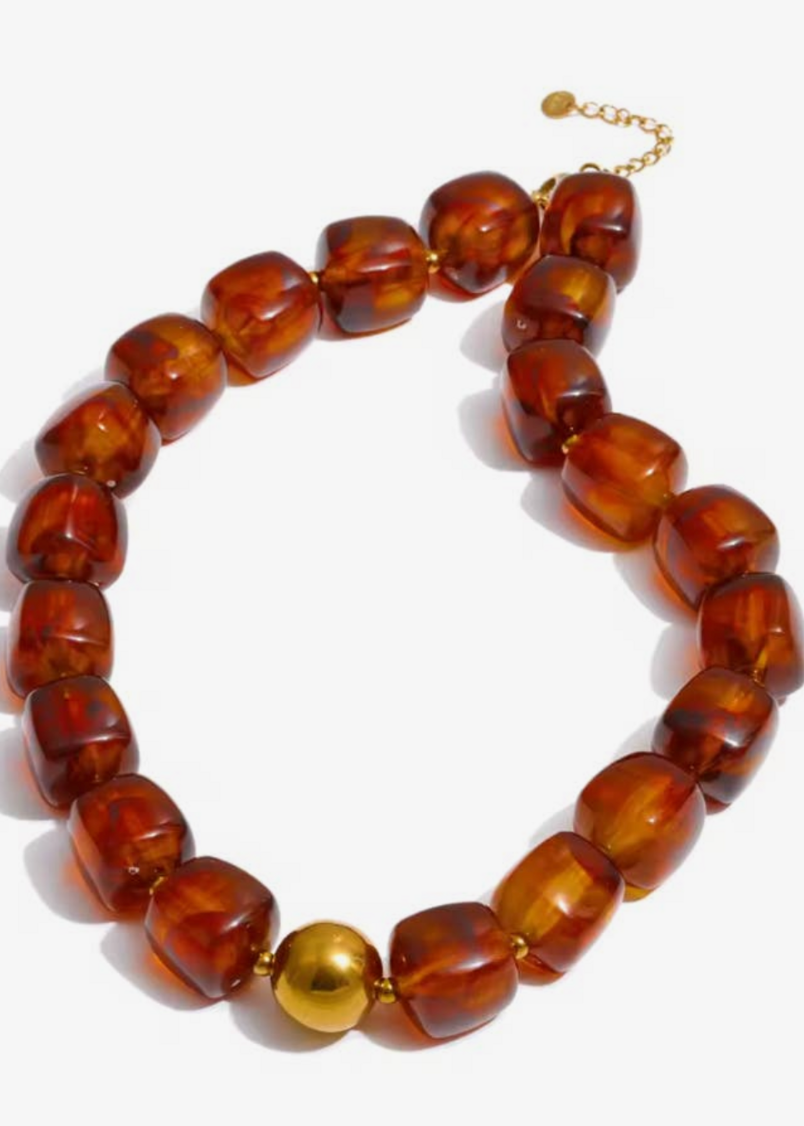 Bloom and Company Brown Chunky Beaded Statement Necklace
