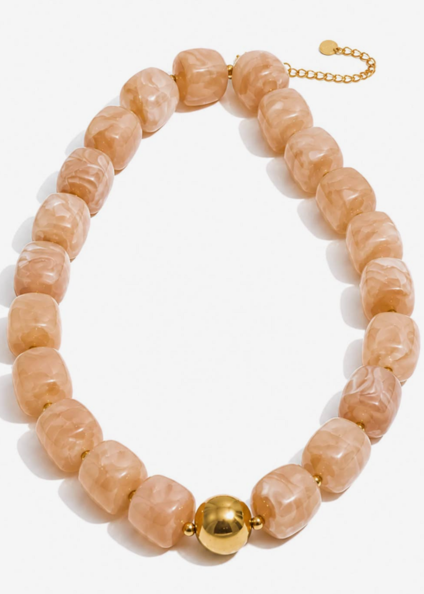 Bloom and Company Neutral Chunky Beaded Statement Necklace