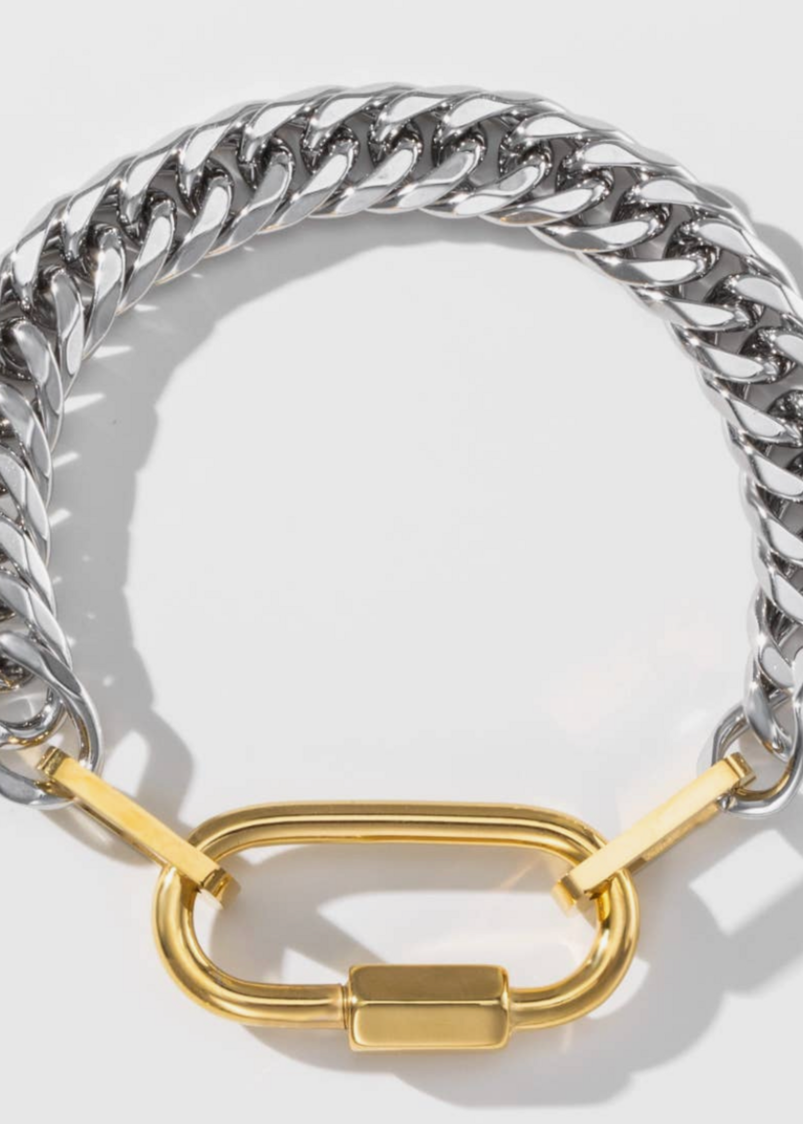 Bloom and Company Silver Two Toned Chain Bracelet