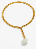 Bloom and Company Gold Pearl Drop Necklace