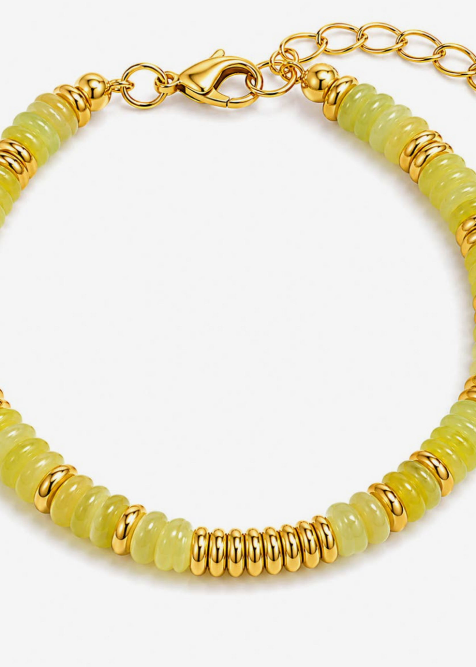 Bloom and Company Lime & Gold Beaded Bracelet