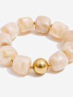 Bloom and Company Beige Chunky Beaded Bracelet