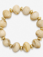 Bloom and Company Cream & Gold Beaded Bracelet