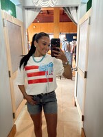 Bloom and Company White American Flag w/ Bow T-Shirt