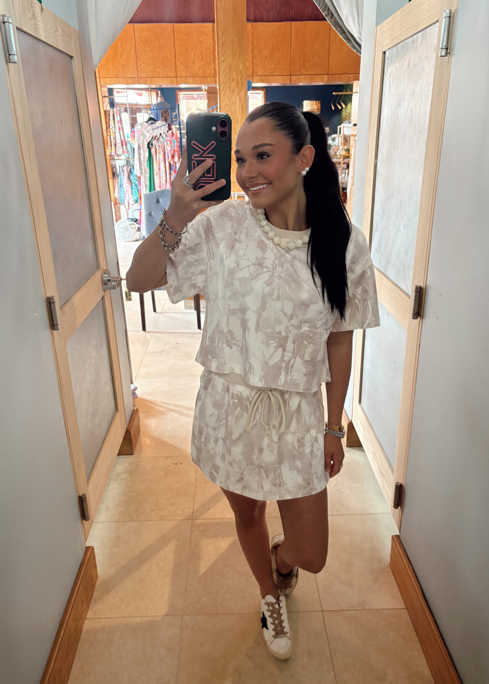 Aapparella Neutral Camo Top & Skirt Set