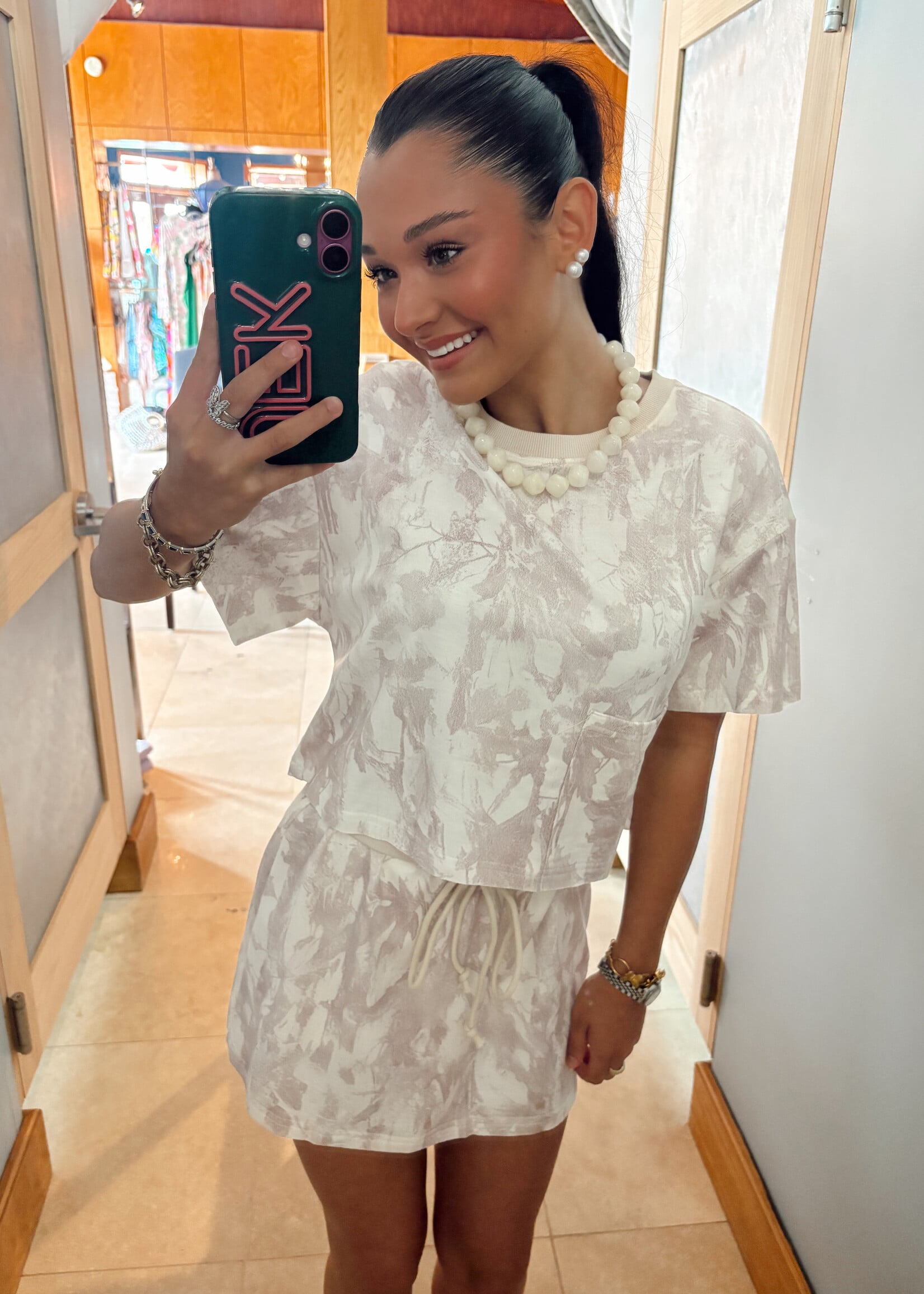 Aapparella Neutral Camo Top & Skirt Set