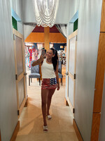 Bloom and Company Low Rise Sequin USA Flag Skirt