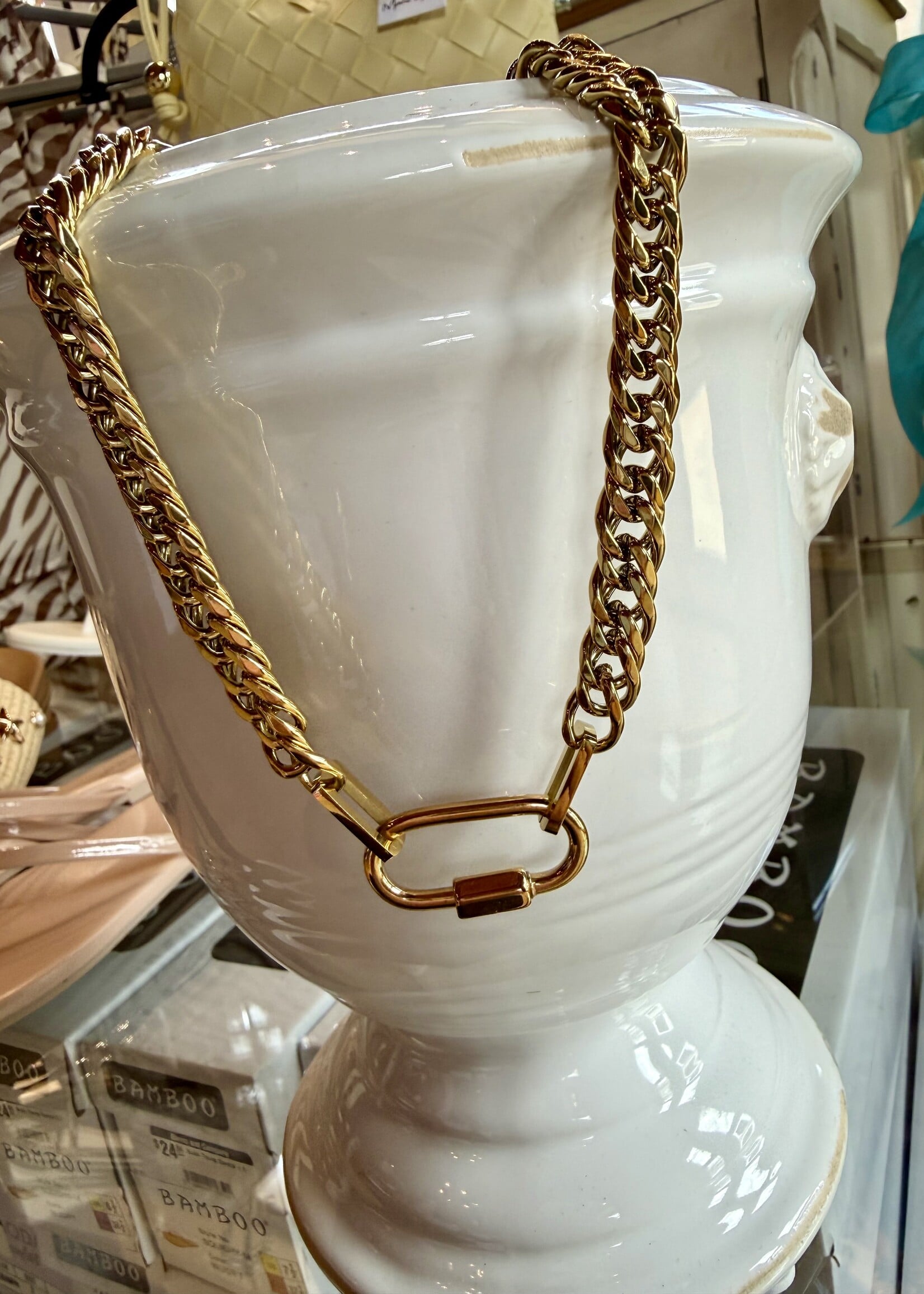 Chansutt Pearls 18k Gold Plated Lock Necklace