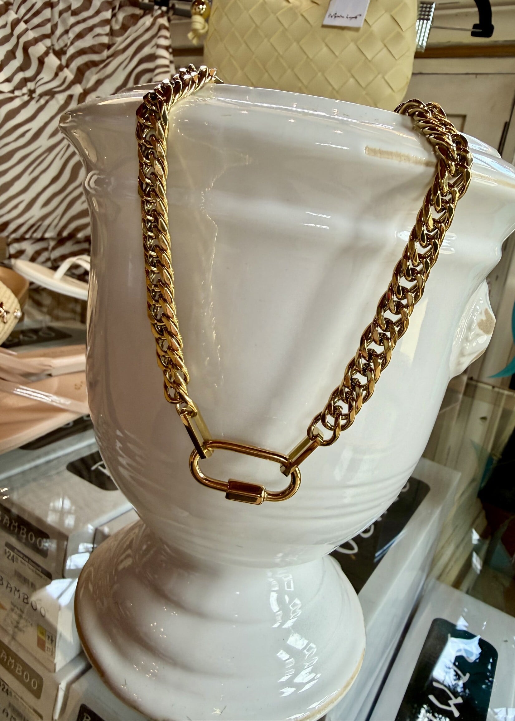 Chansutt Pearls 18k Gold Plated Lock Necklace