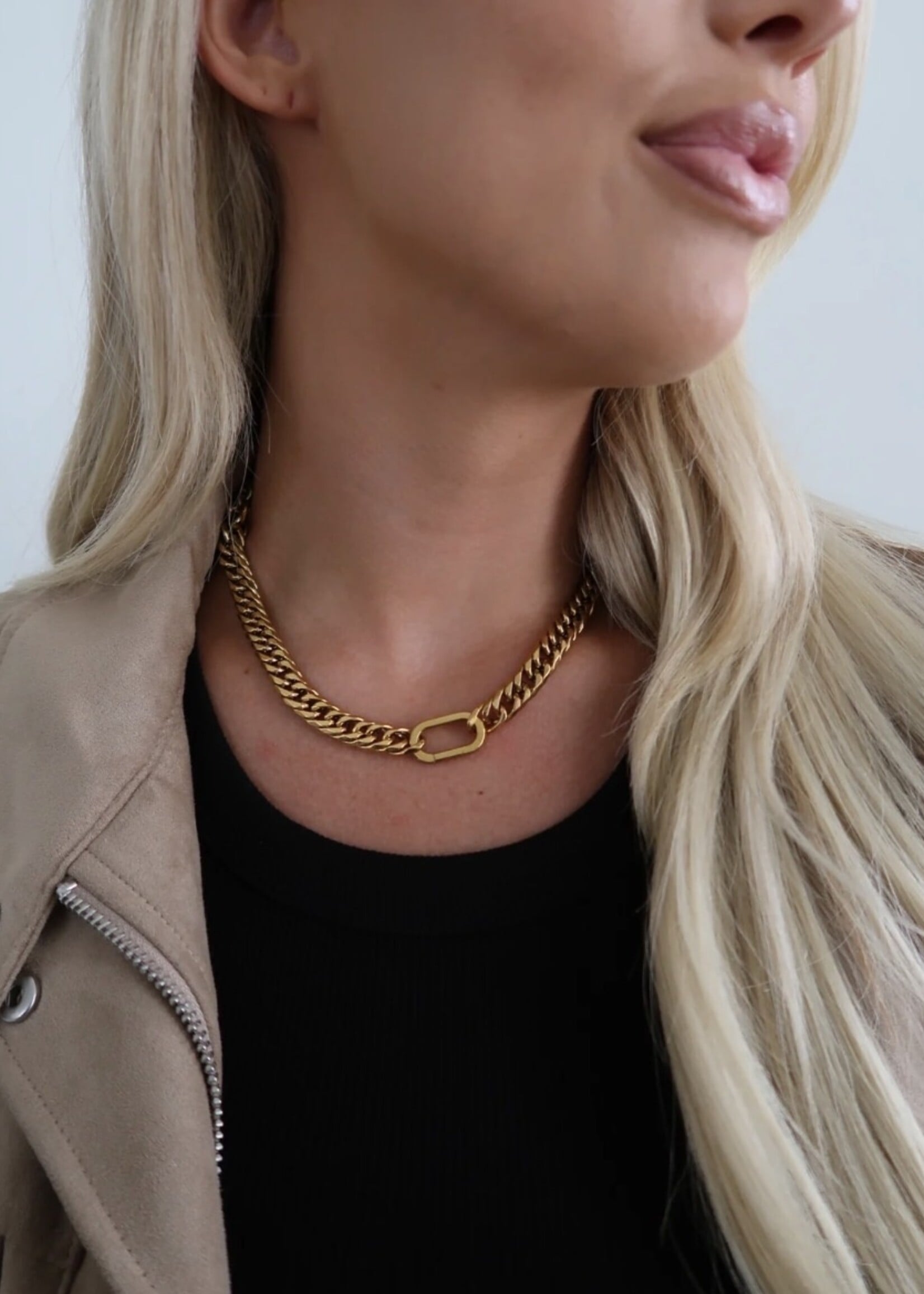 Chansutt Pearls 18k Gold Plated Lock Necklace