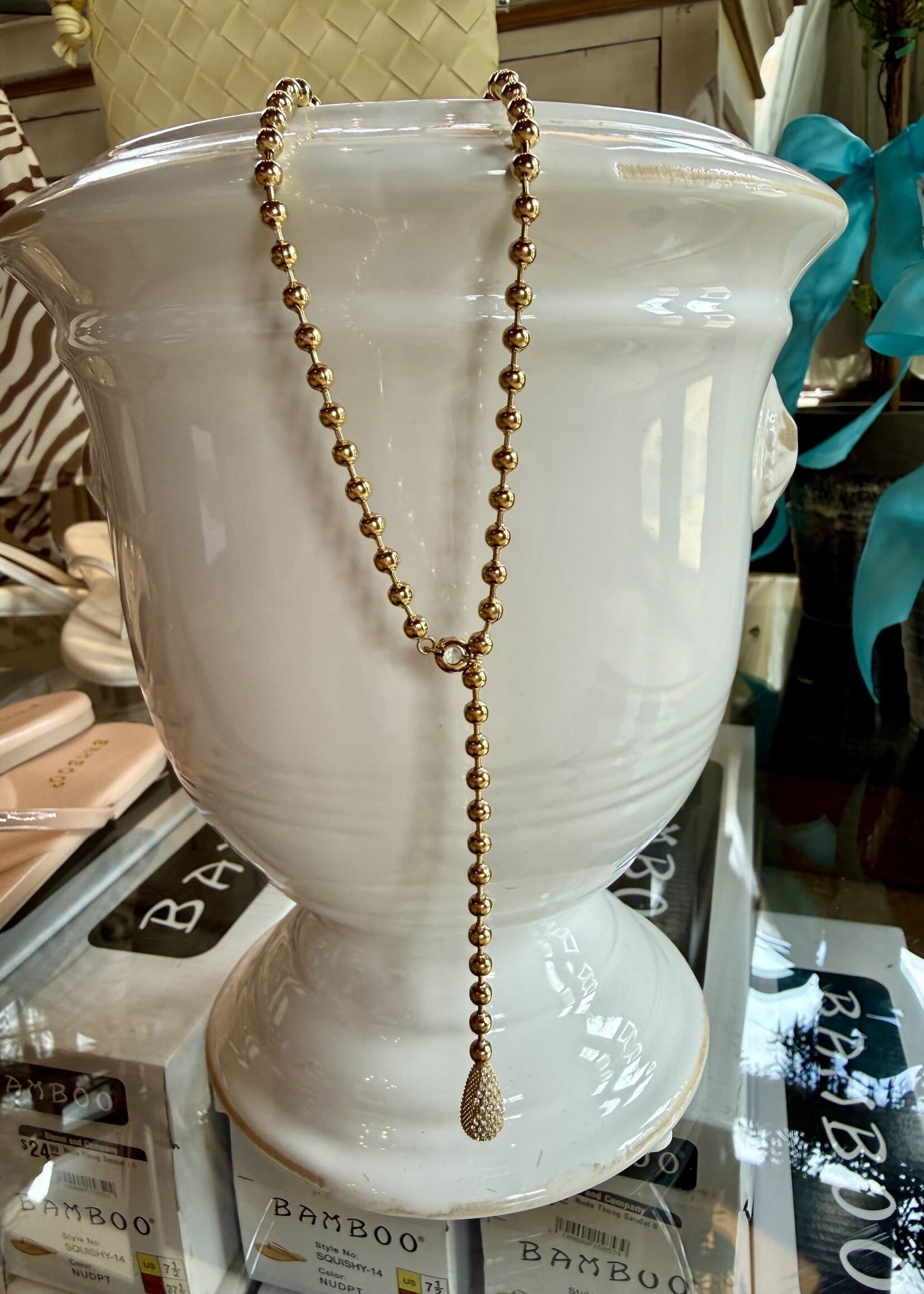 Chansutt Pearls 18k Gold Plated Tear Drop Necklace