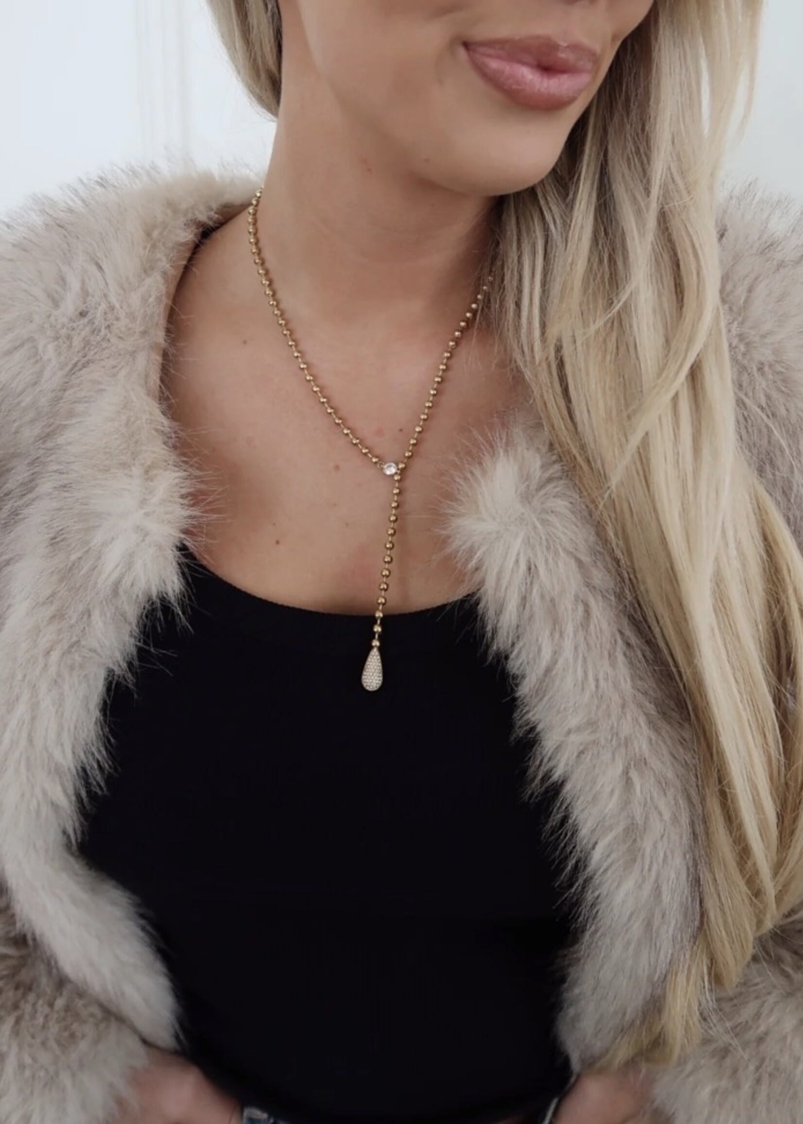 Chansutt Pearls 18k Gold Plated Tear Drop Necklace