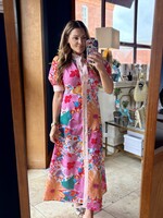 Bloom and Company Floral Button Down Maxi Dress