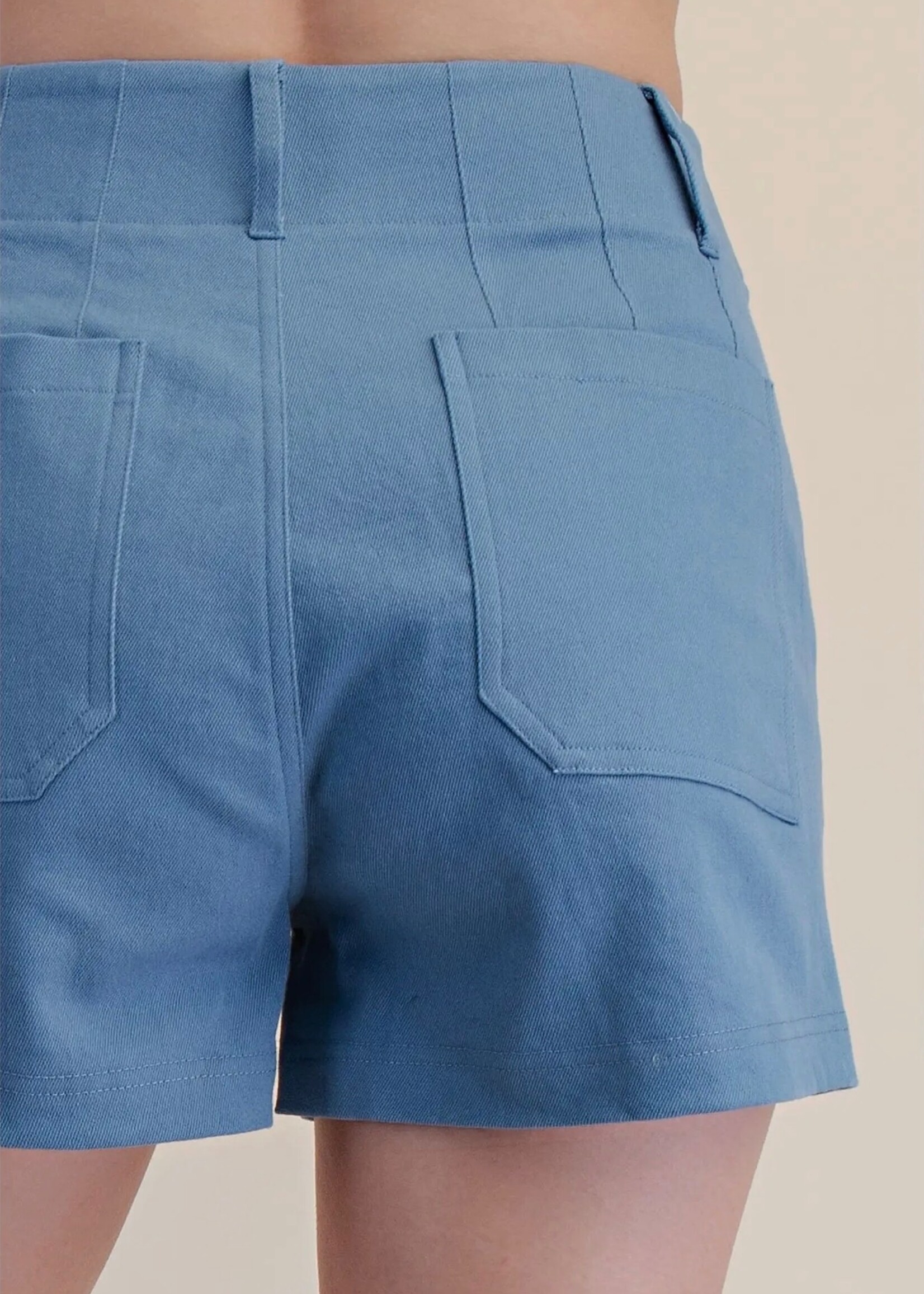 glam Blue High Waist Pocket Shorts