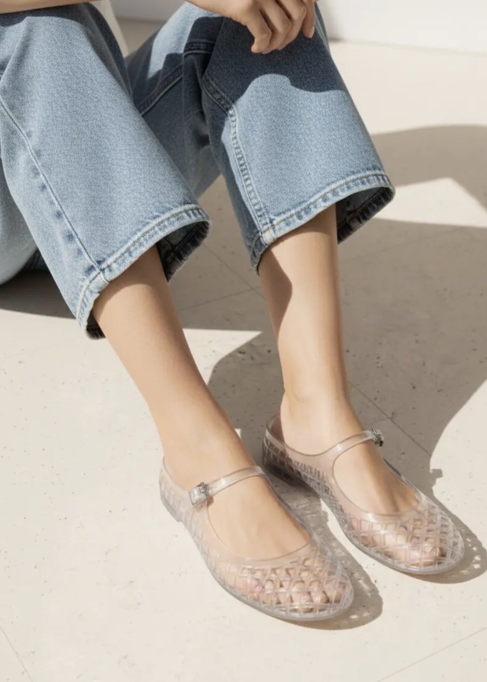 Bloom and Company Clear Mary Jane Jelly Flats