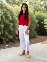 Bloom and Company White High Rise Cropped Wide Leg Jean