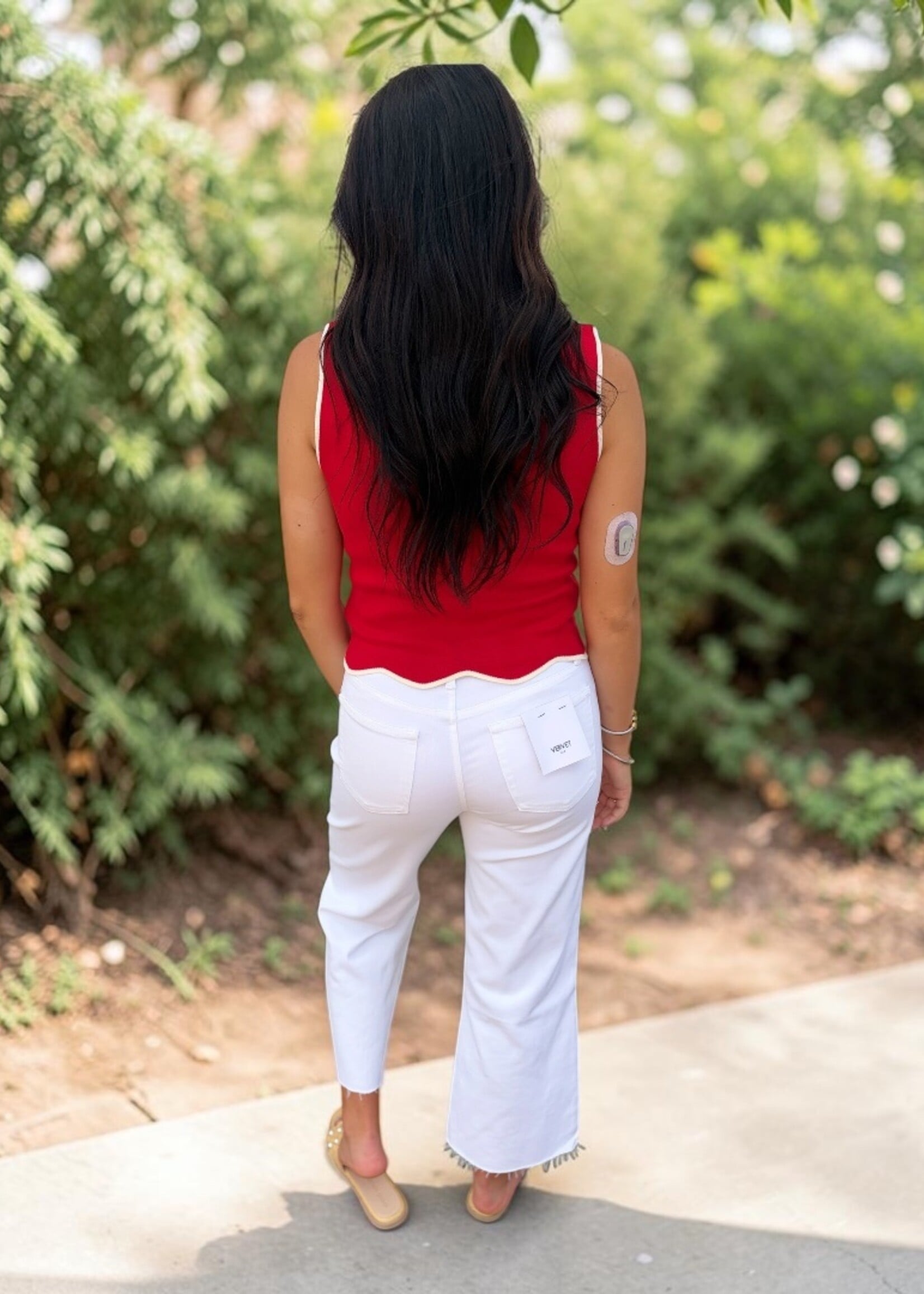 Bloom and Company White High Rise Cropped Wide Leg Jean
