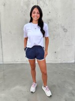 Mable Navy Contrast Binding Nylon Shorts