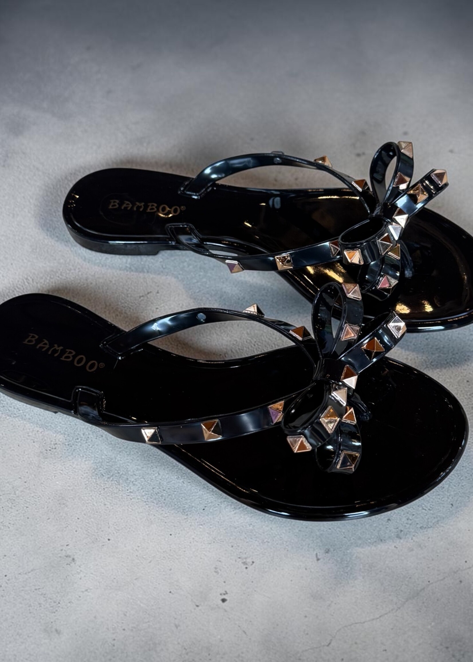 ccocci Black Bow w/ Gold Accent Flip Flop
