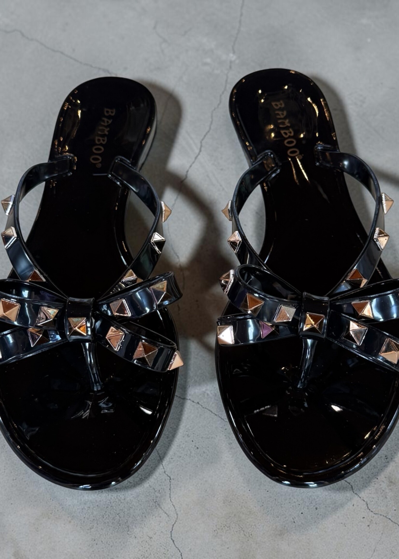 ccocci Black Bow w/ Gold Accent Flip Flop